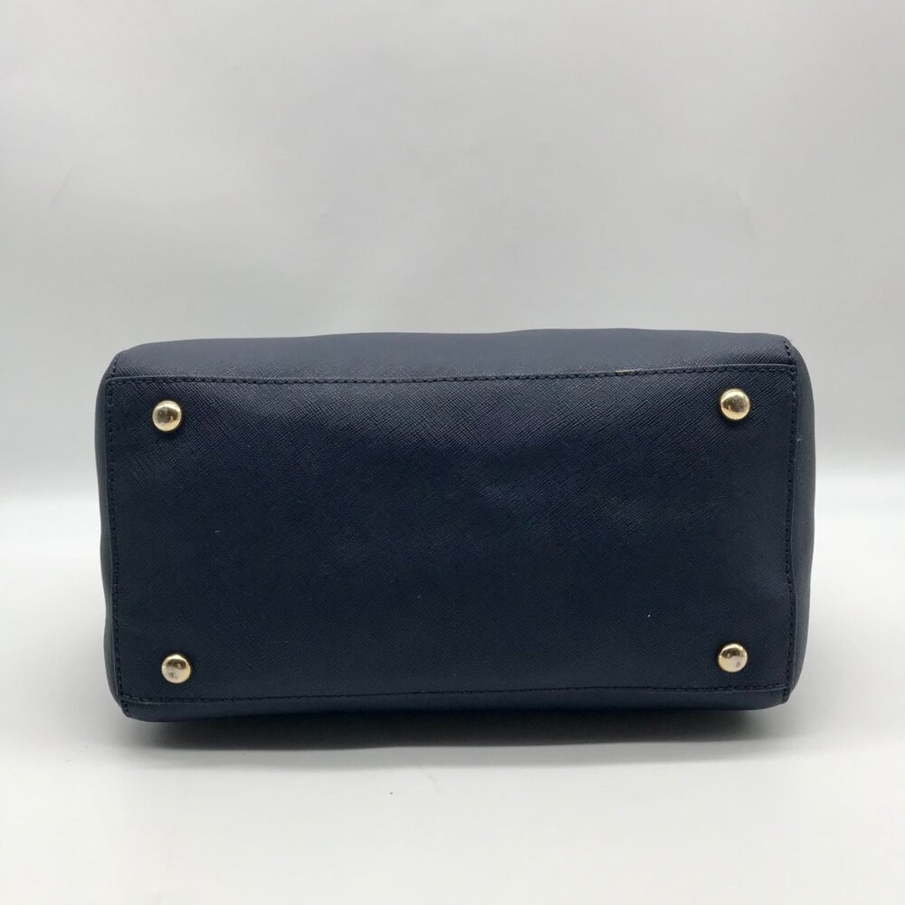 Michael Kors Dark Blue Saffiano Leather Convertible Satchel Bag - Picture 5 of 10